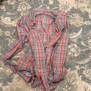 J. Crew Red and Blue Plaid Casual Button Down Shirt